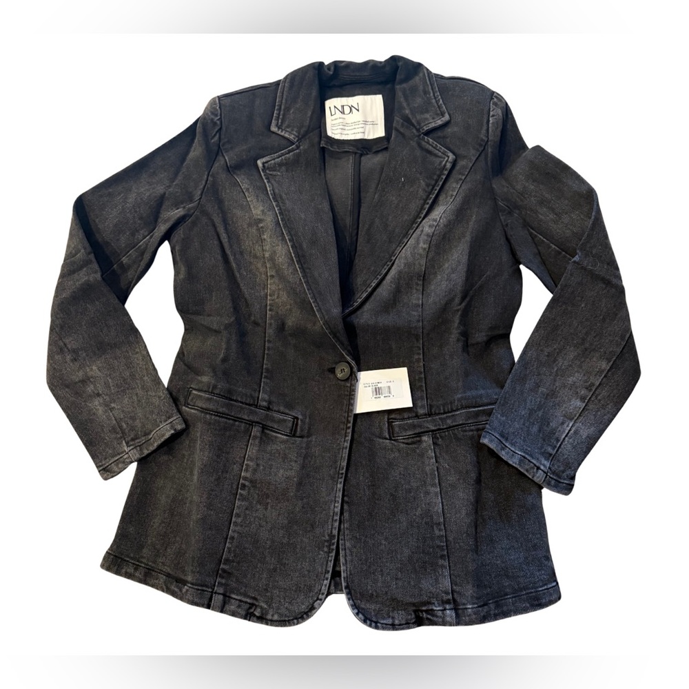 LNDN Denim Women’s Black Denim Jacket Size Small Casual Chic Outerwear‎